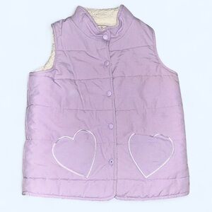 Lavender Puffer Vest with Heart Pockets